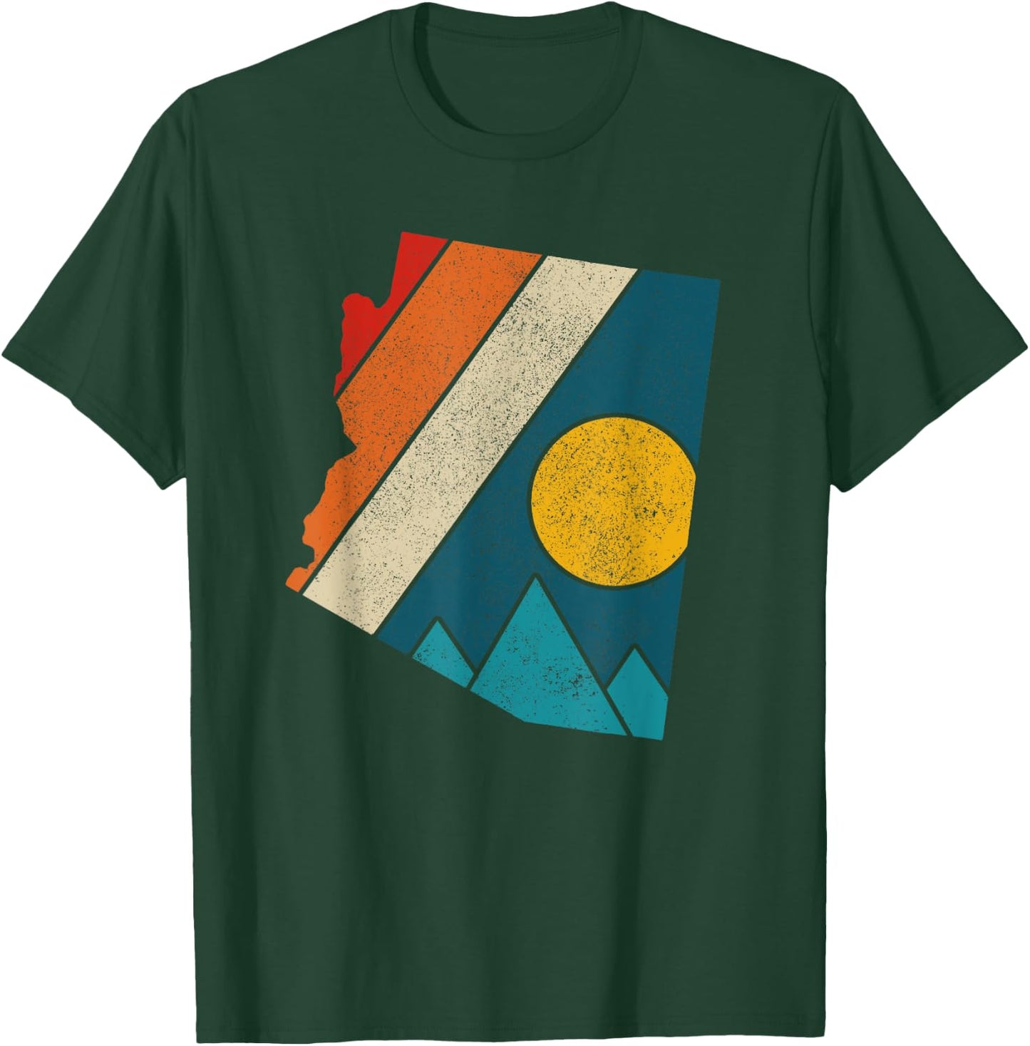 Arizona Vintage State Map Mountains Hikers Camping Gift T-Shirt - T-Shirt | Forest