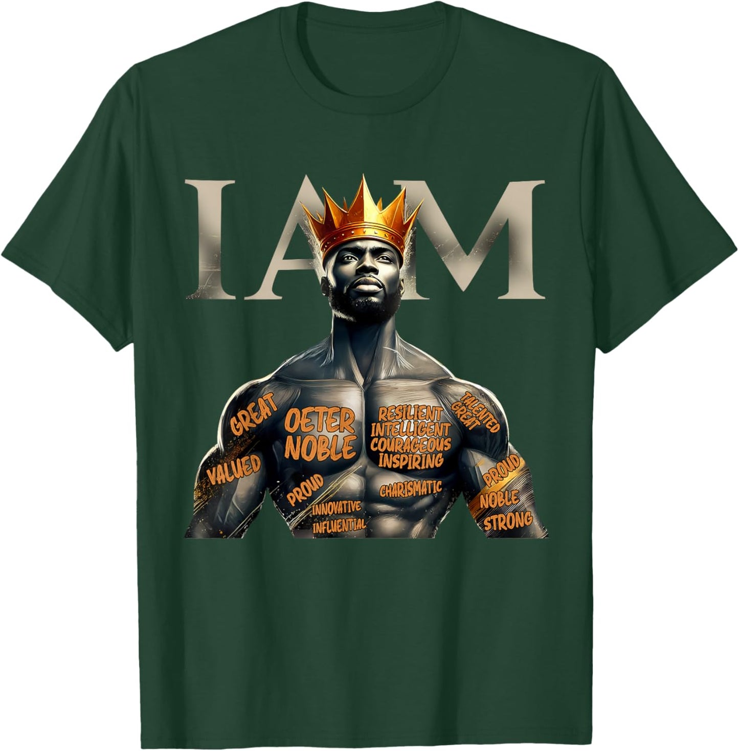Black History I Am Black Man King Dad Afro Melanin Men T-Shirt - T-Shirt | Forest