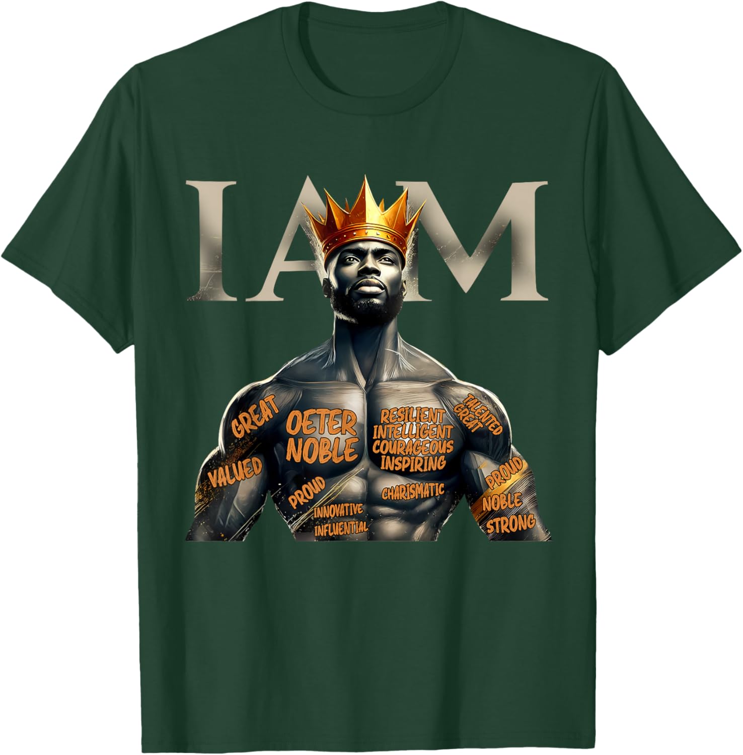 Black History I Am Black Man King Dad Afro Melanin Men T-Shirt - T-Shirt | Forest