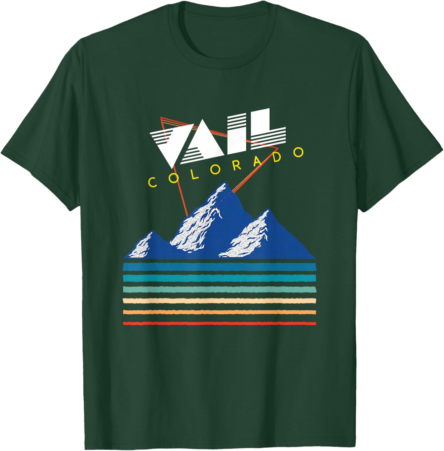 Vail Colorado - USA Ski Resort 1980s Retro Collection T-Shirt - T-Shirt | Forest