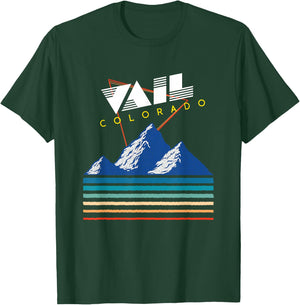 Vail Colorado - USA Ski Resort 1980s Retro Collection T-Shirt - T-Shirt | Forest