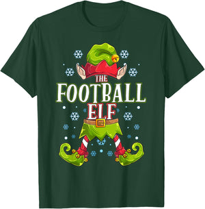 Football Elf Matching Family Group Christmas Party T-Shirt - T-Shirt | Forest