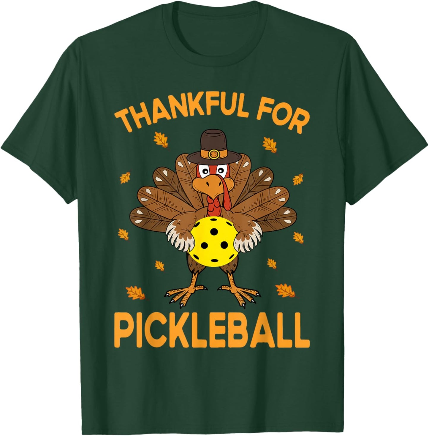 Funny Pickleball Thanksgiving Golf Ball Turkey Costume T-Shirt - T-Shirt | Forest