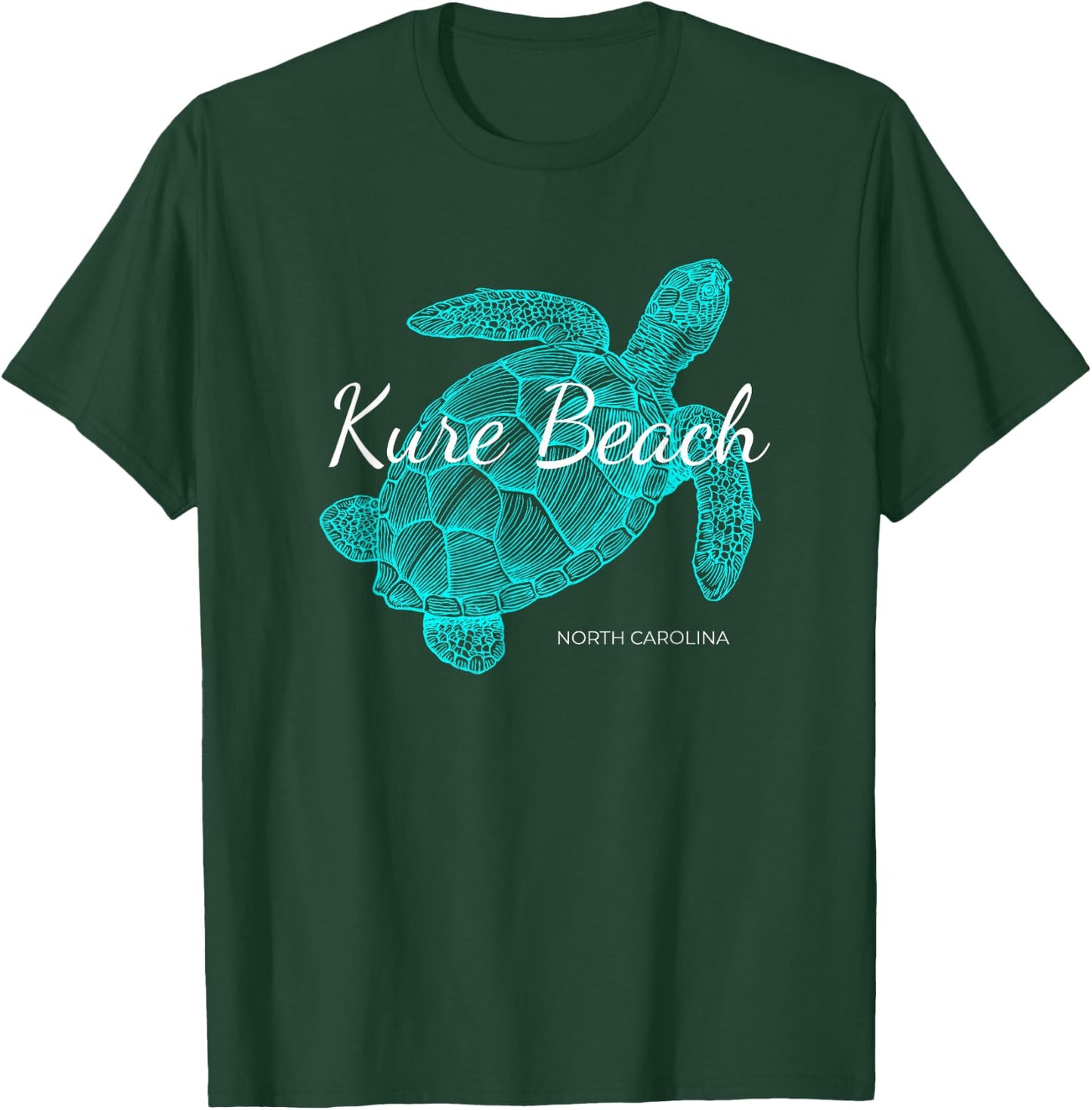 Kure Beach North Carolina Vacation With A Turtle Graphic T-Shirt - T-Shirt | Forest