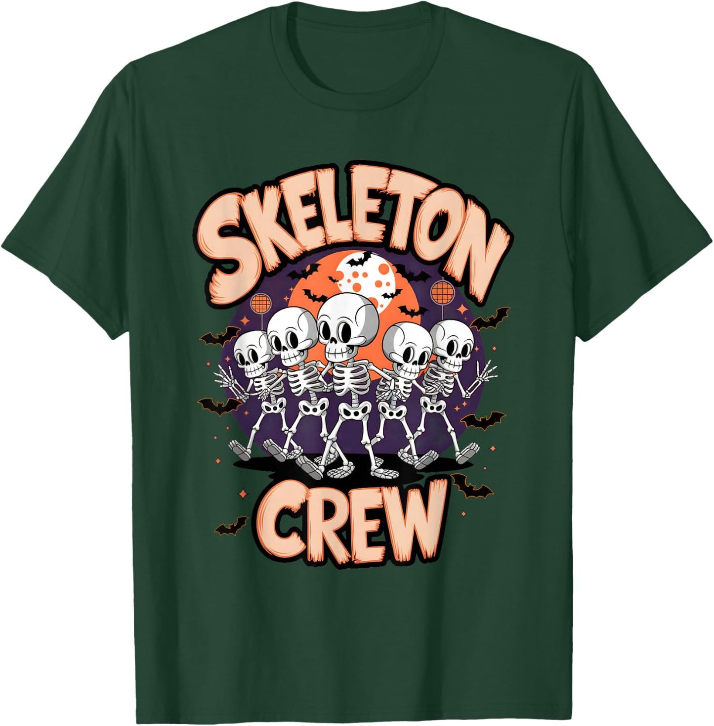 Dancing Skeleton Crew Halloween Party Fun Spooky Design T-Shirt - T-Shirt | Forest