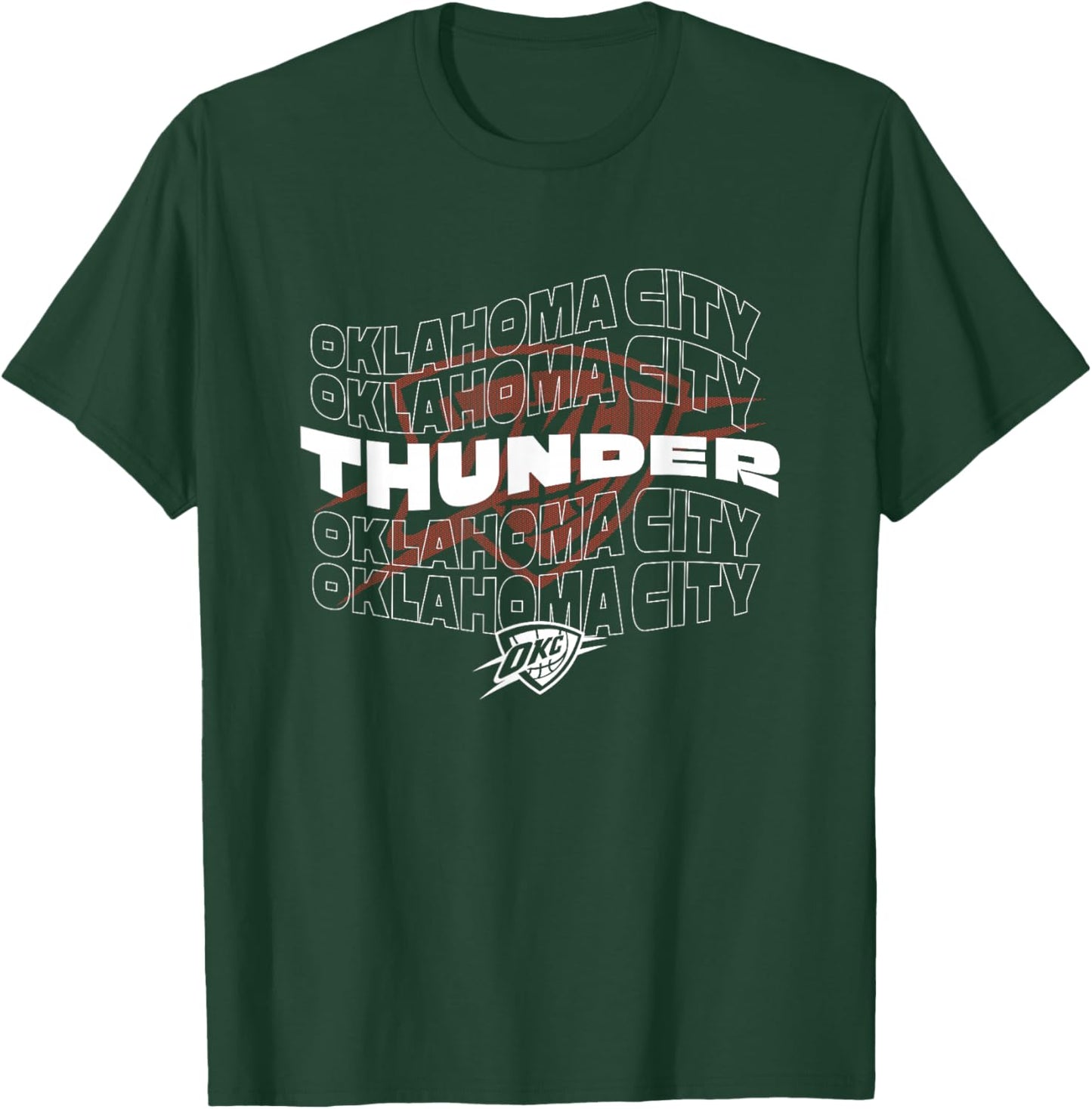 NBA Oklahoma City Thunder Wave Outline Team Logo T-Shirt - T-Shirt | Forest