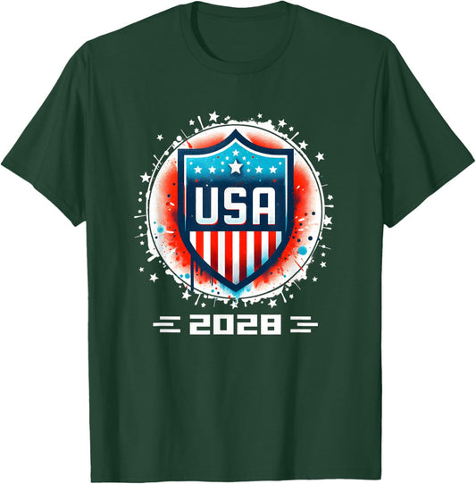 USA 2028 Go United States Sport USA Team 2028 USA T-Shirt - T-Shirt | Forest
