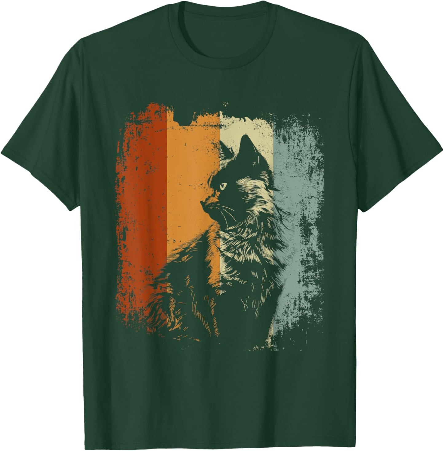 Nebelung Cat Retro Style T-Shirt - T-Shirt | Forest