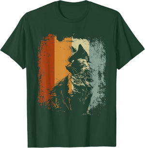 Nebelung Cat Retro Style T-Shirt - T-Shirt | Forest