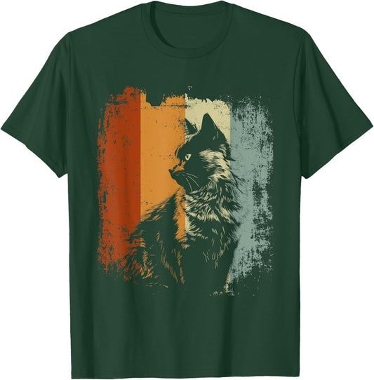 Nebelung Cat Retro Style T-Shirt - T-Shirt | Forest