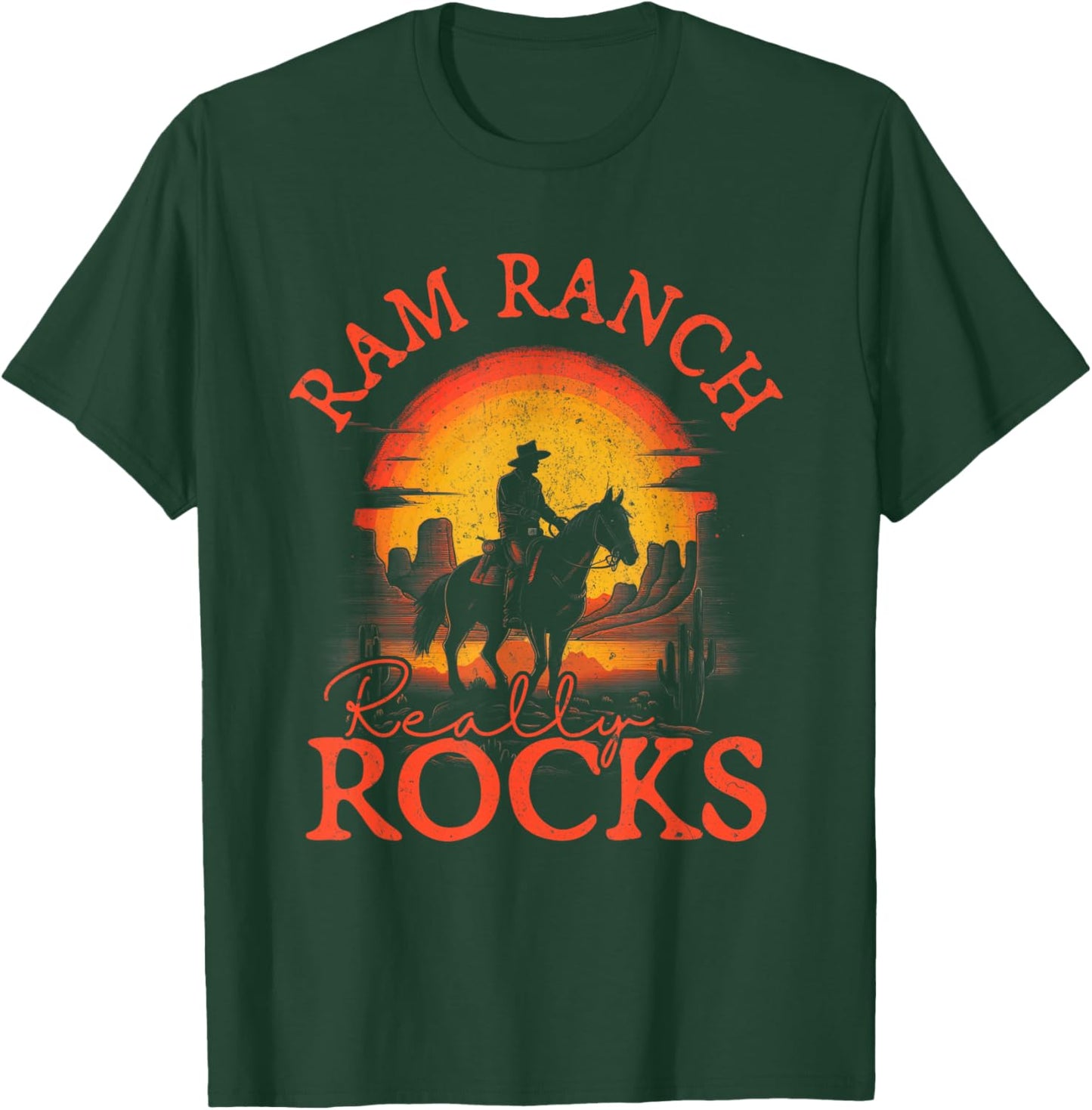 Western Life Rodeo Country Music Ram Ranch Really Rocks T-Shirt - T-Shirt | Forest