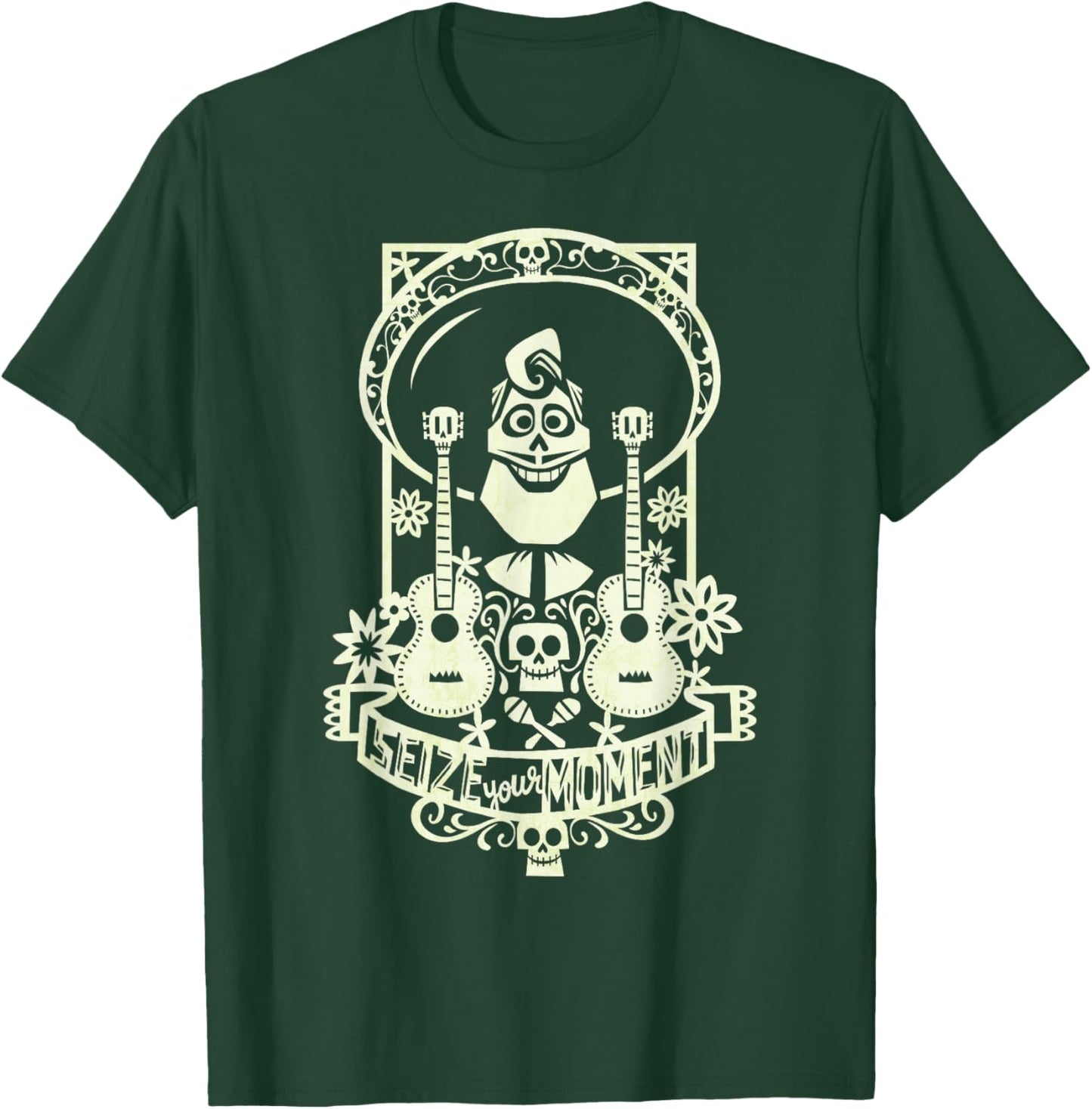 Disney Pixar Coco Ernesto De La Cruz Seize Your Moment Logo T-Shirt - T-Shirt | Forest