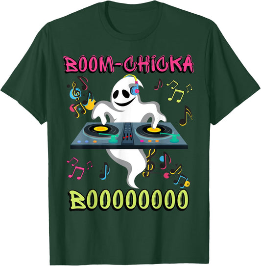 Ghost DJ/ Boom Chicka Boo/ Halloween Costume/ Funny Ghost T-Shirt - T-Shirt | Forest