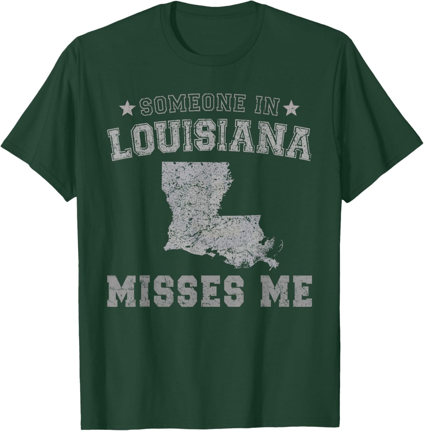 Someone In Louisiana Misses Me Heart Vintage State T-Shirt - T-Shirt | Forest
