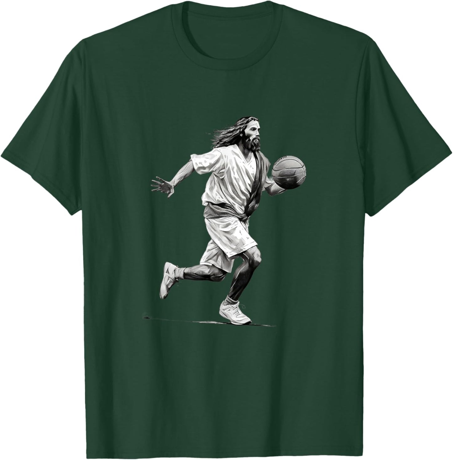 Jesus Christ Playing Basketball - Jesus Legend Team Heaven T-Shirt - T-Shirt | Forest