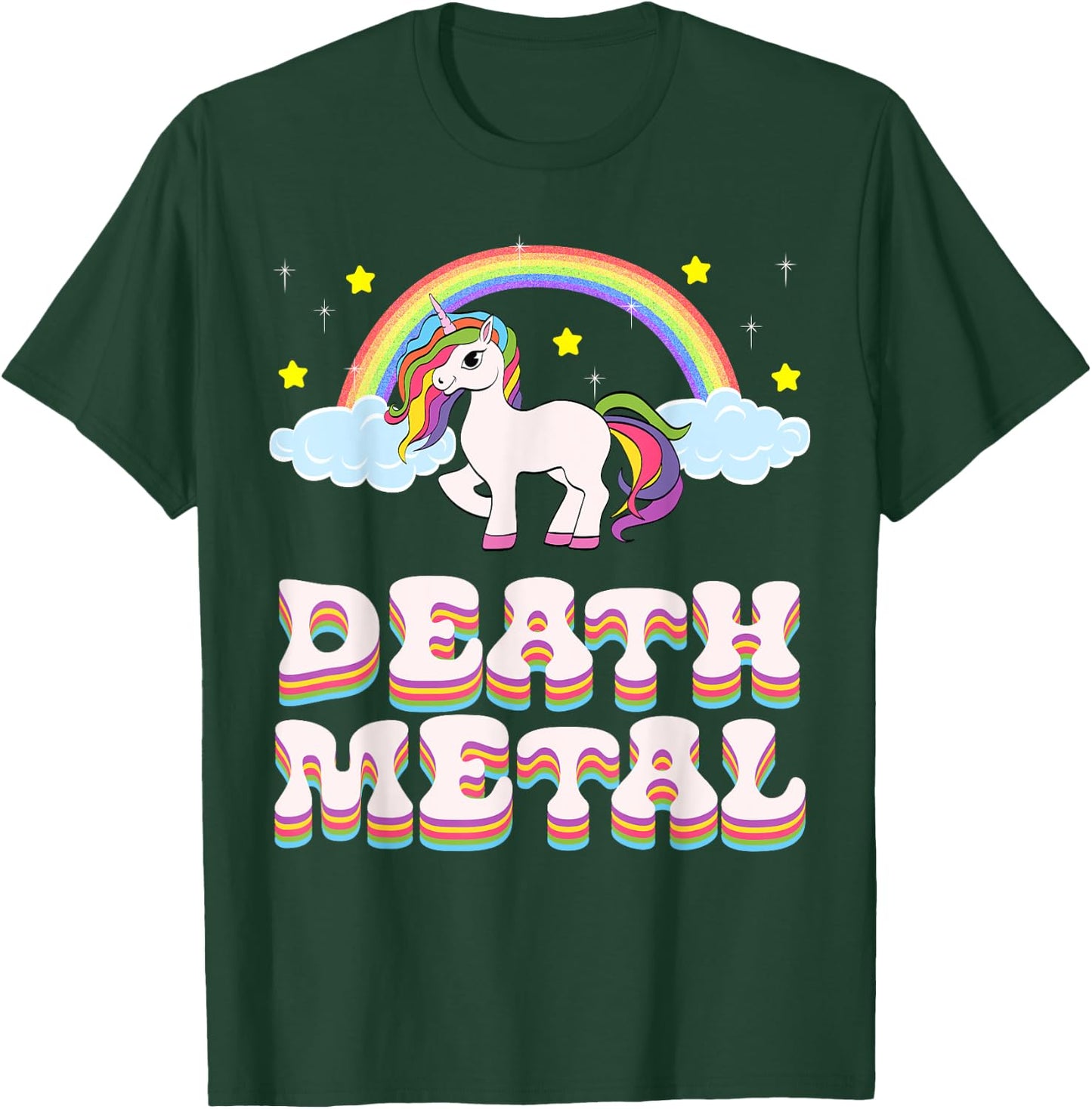 Funny Death Metal Unicorn Rainbow Gift T-Shirt - T-Shirt | Forest