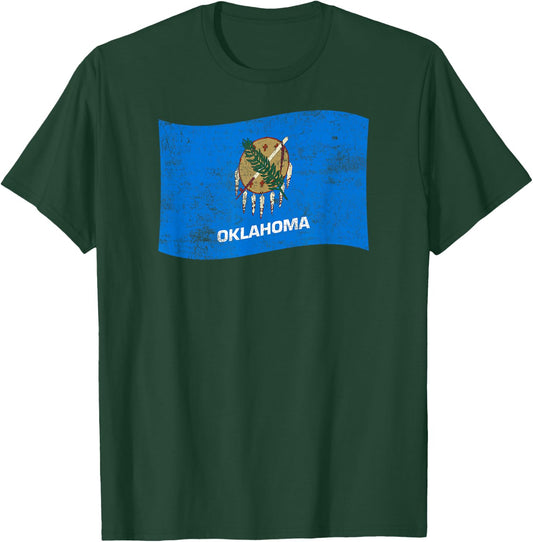 Oklahoma Waving State Flag – OK Oklahoman T-Shirt - T-Shirt | Forest