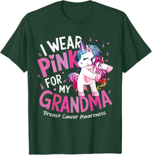 Breast Cancer Awareness Wear Pink Grandma Kids Baby Toddler T-Shirt - T-Shirt | Forest