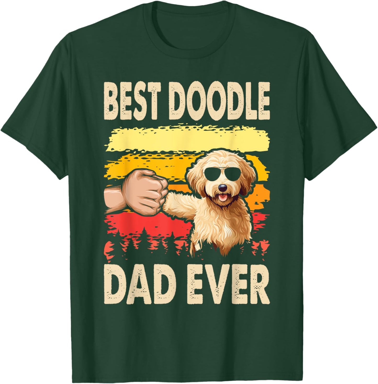 Best Doodle Dad Ever Goldendoodle Dog Dad Father's Day T-Shirt - T-Shirt | Forest