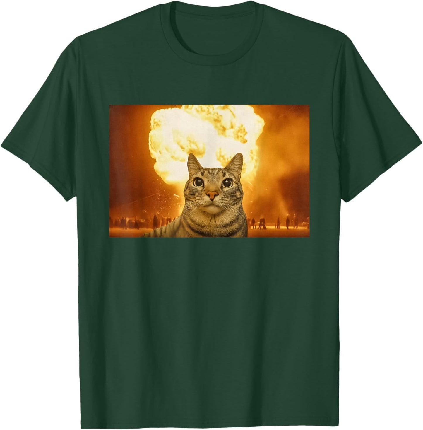 Funny Cat Explosion Meme Brain Rot Men Women Humour T-Shirt - T-Shirt | Forest