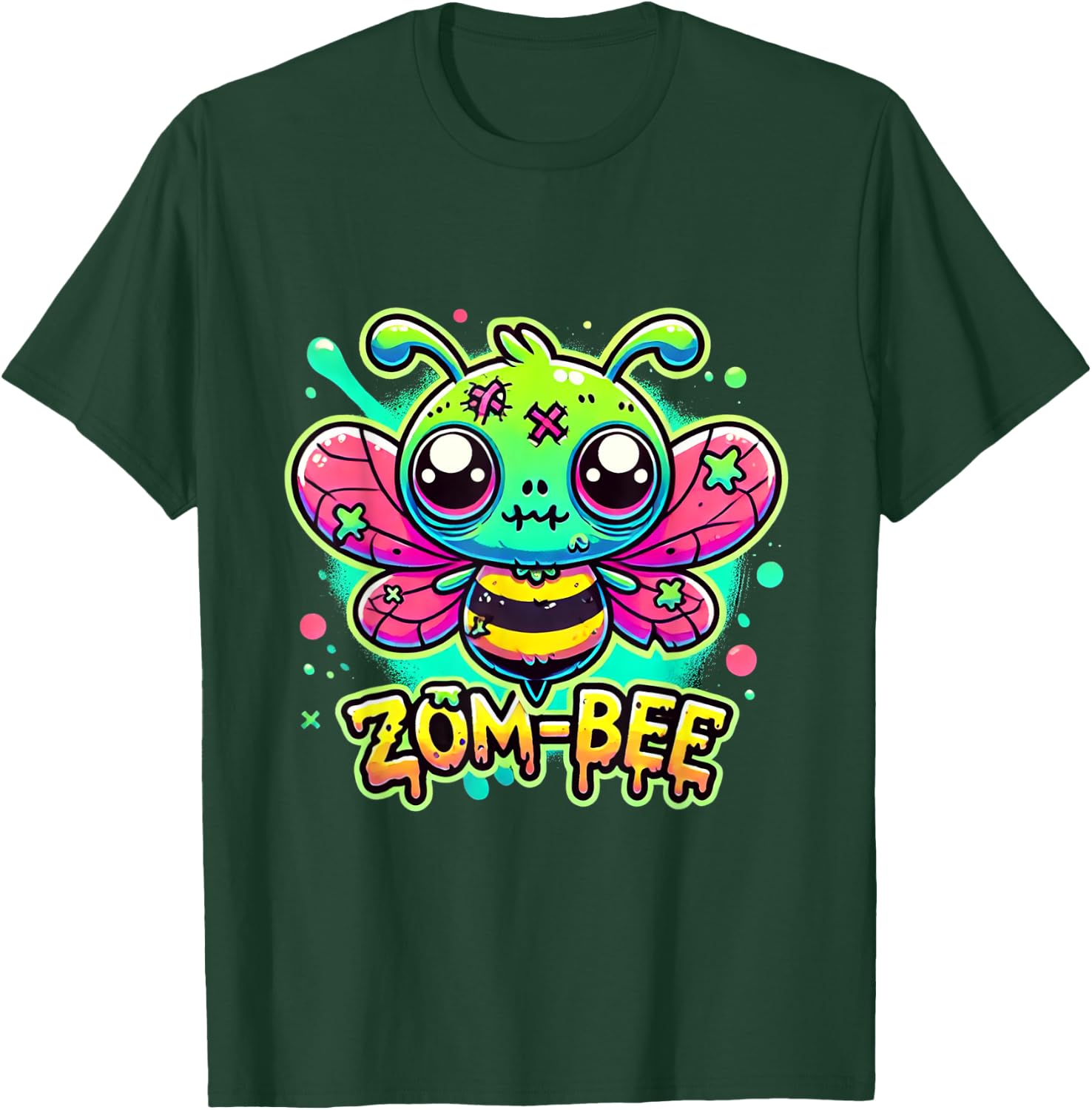 Zom-Bee Cute Halloween Creepy Zombie Bee Cartoon T-Shirt - T-Shirt | Forest