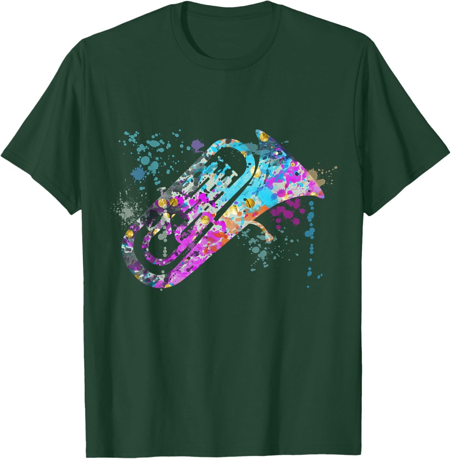 Abstract Euphoniums Instruments Silhouette Euphoniums T-Shirt - T-Shirt | Forest