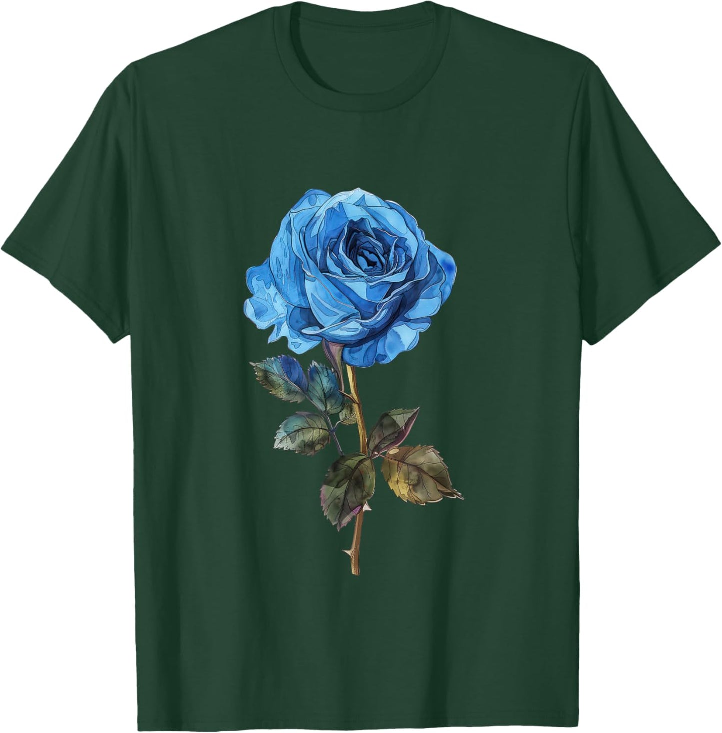 199 Flowers Blue Rose Graphic T-Shirt - T-Shirt | Forest