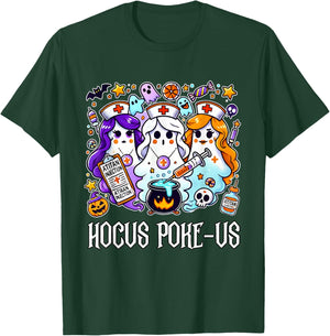 Funny Witches Nurse Spooky Nurse Witch Halloween Nursing Pun T-Shirt - T-Shirt | Forest