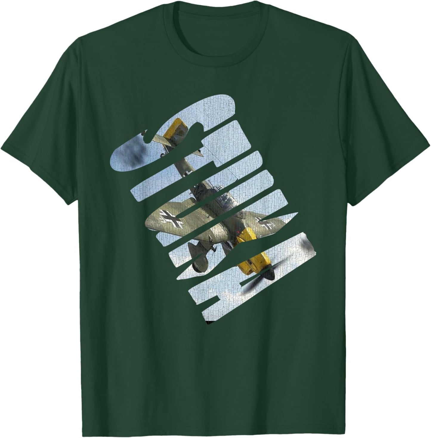 Stuka Junkers Ju 87 WW2 German Warbird Aviation Hobbyist T-Shirt - T-Shirt | Forest