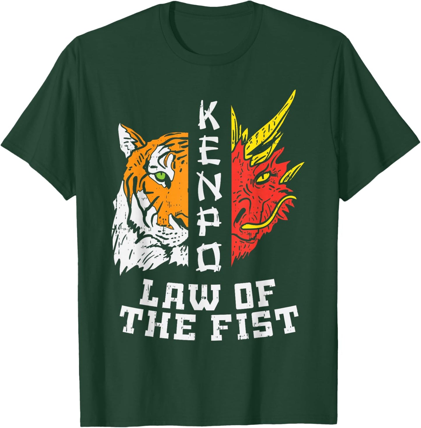Kenpo Law Of Fist Tiger Dragon Kempo Karate Men Women Gift T-Shirt - T-Shirt | Forest