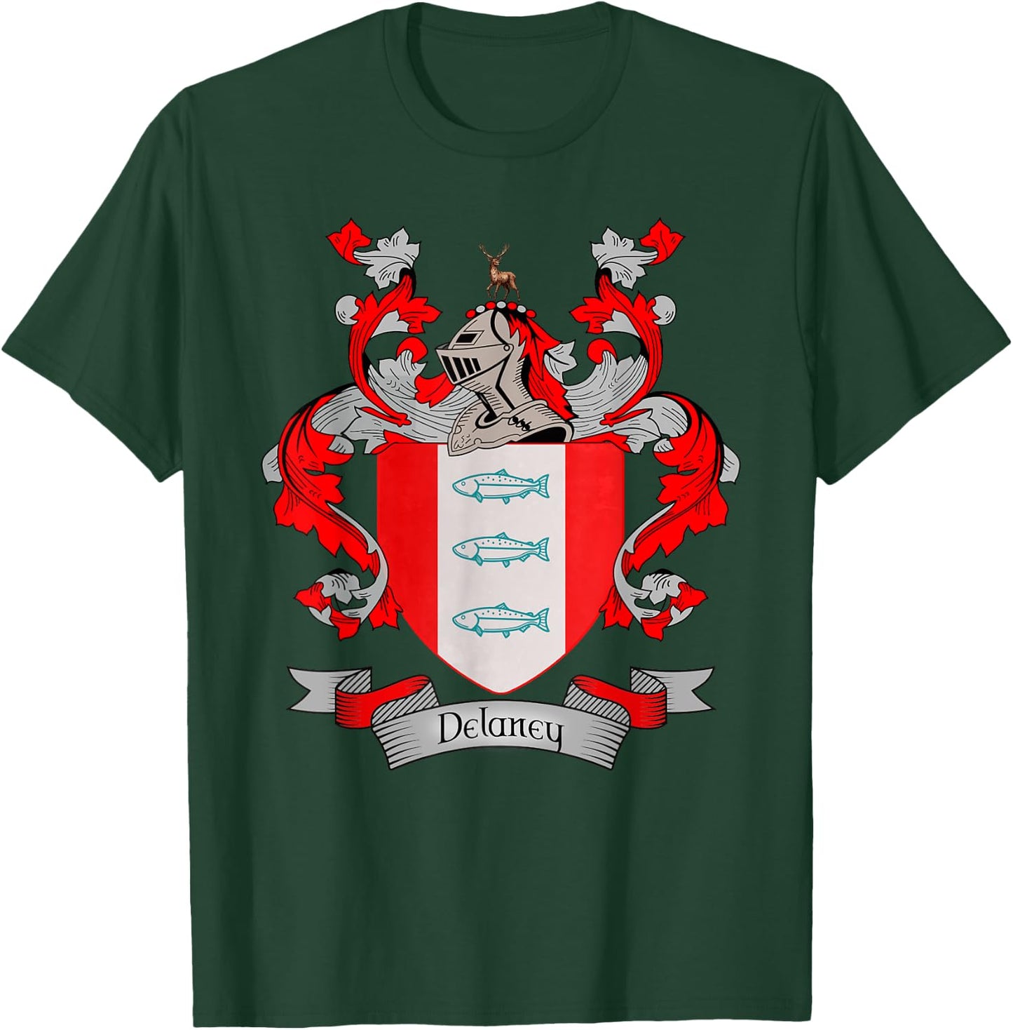 Delaney Coat of Arms | Delaney Surname Family Crest T-Shirt - T-Shirt | Forest