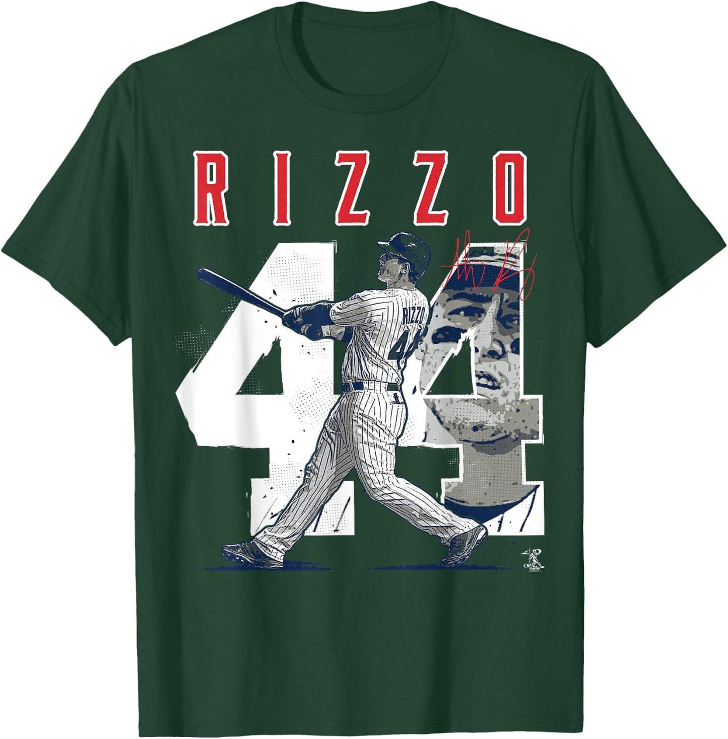Anthony Rizzo Number & Portrait - Apparel T-Shirt - T-Shirt | Forest