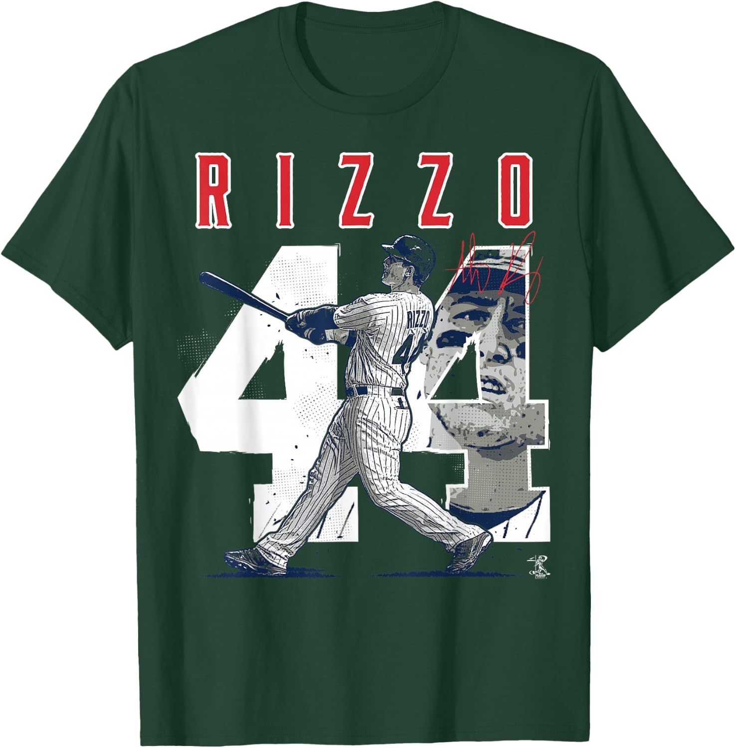 Anthony Rizzo Number & Portrait - Apparel T-Shirt - T-Shirt | Forest