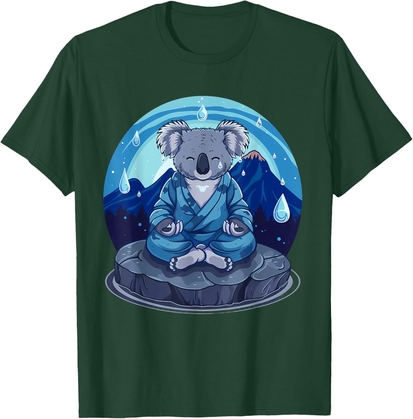 Koala Meditation Mountain Yoga Zen Buddha Buddhist Hindu T-Shirt - T-Shirt | Forest