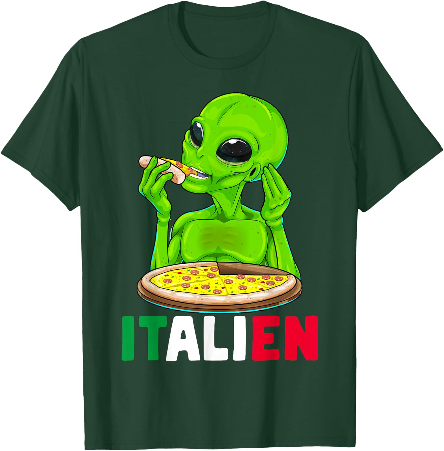 Italian Alien Italien Italy UFO Extraterrestrial Pizza Meme T-Shirt - T-Shirt | Forest