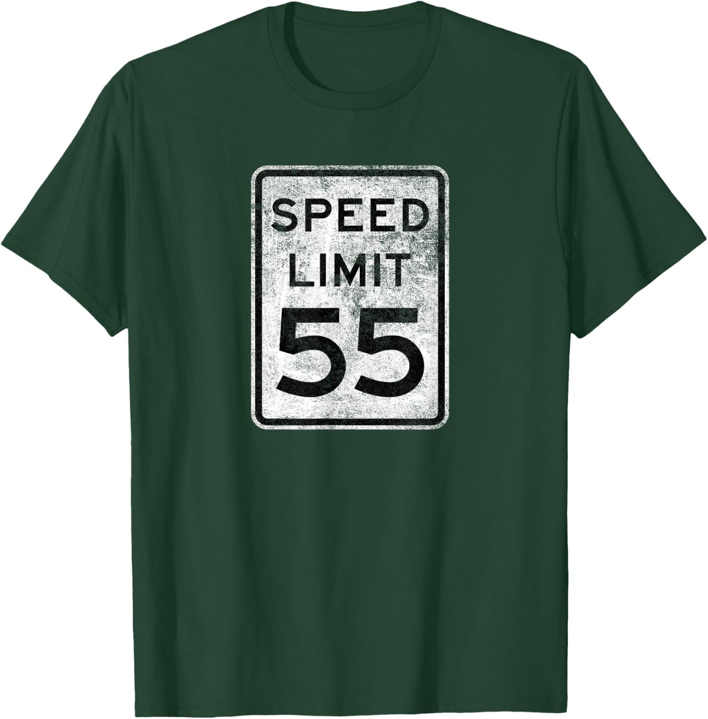 Speed Limit 55 MPH Road Sign Driving Fan Graphic T-Shirt - T-Shirt | Forest