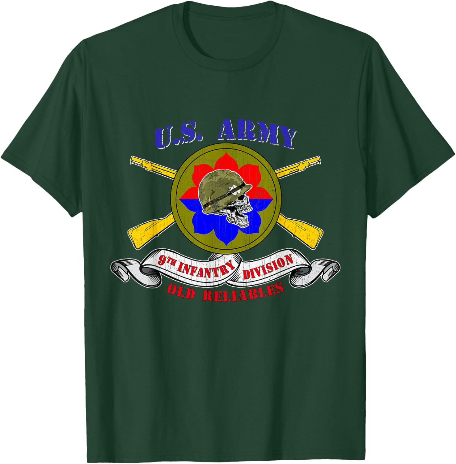 9th Infantry Division 9th ID Veteran Old Reliables Vintage T-Shirt - T-Shirt | Forest