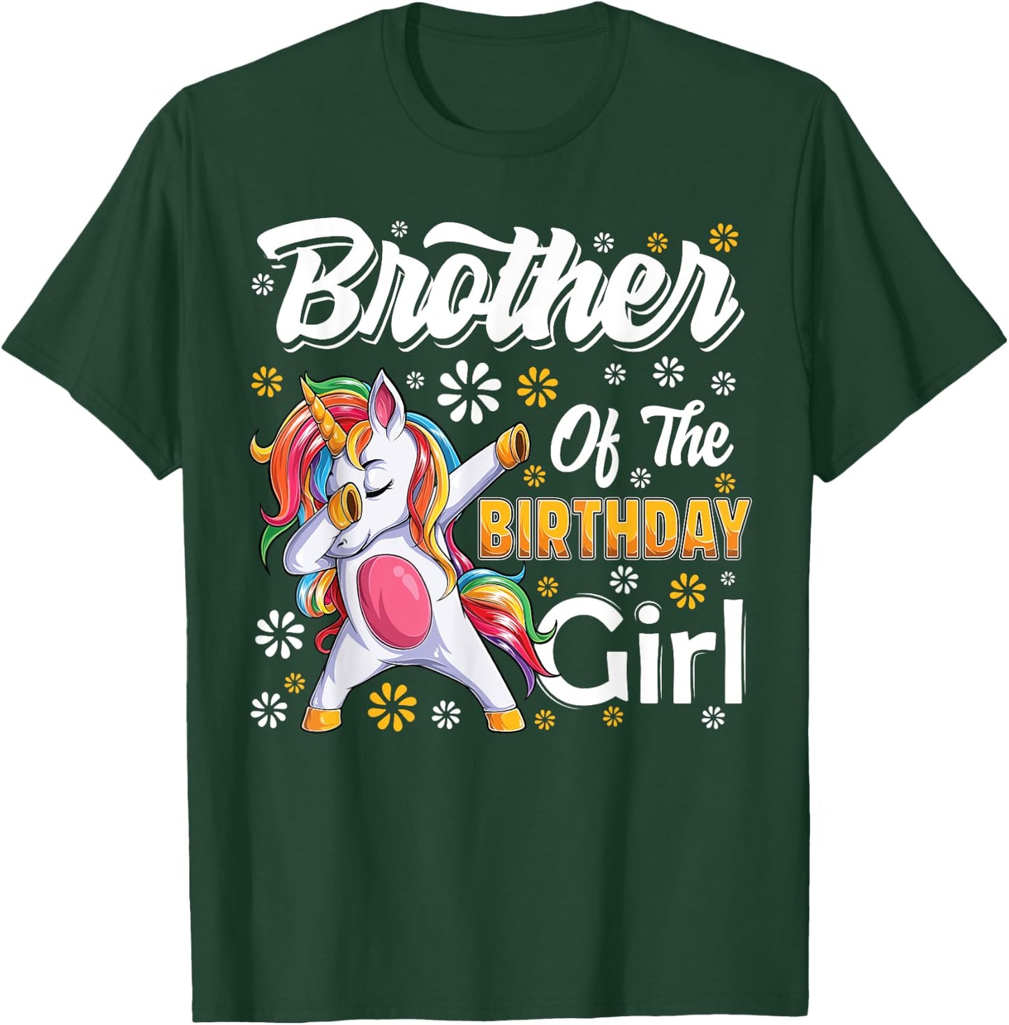 awesome dabbing unicorn birthday Brother Family Matching T-Shirt - T-Shirt | Forest