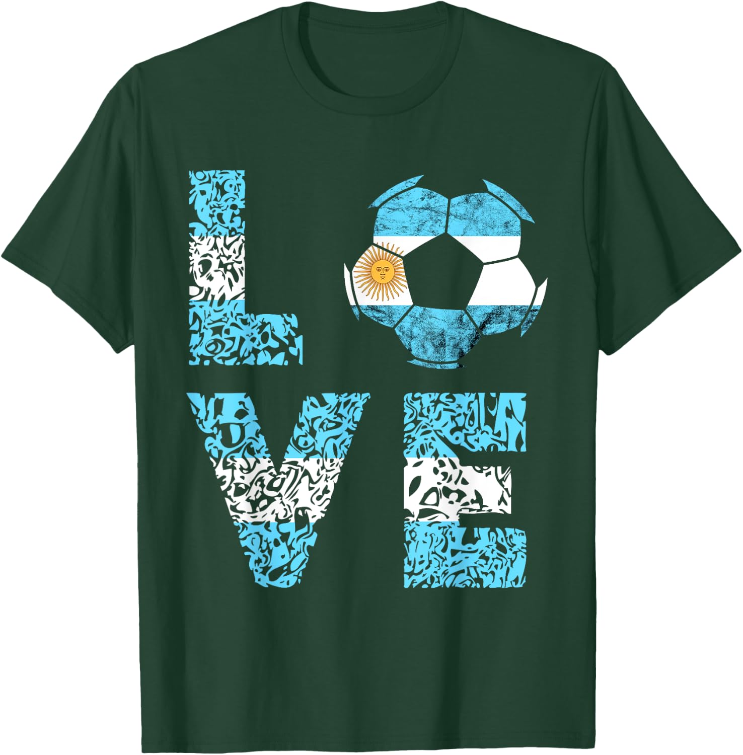 Argentina Soccer Team Argentina Love Ball Argentinian Roots T-Shirt - T-Shirt | Forest