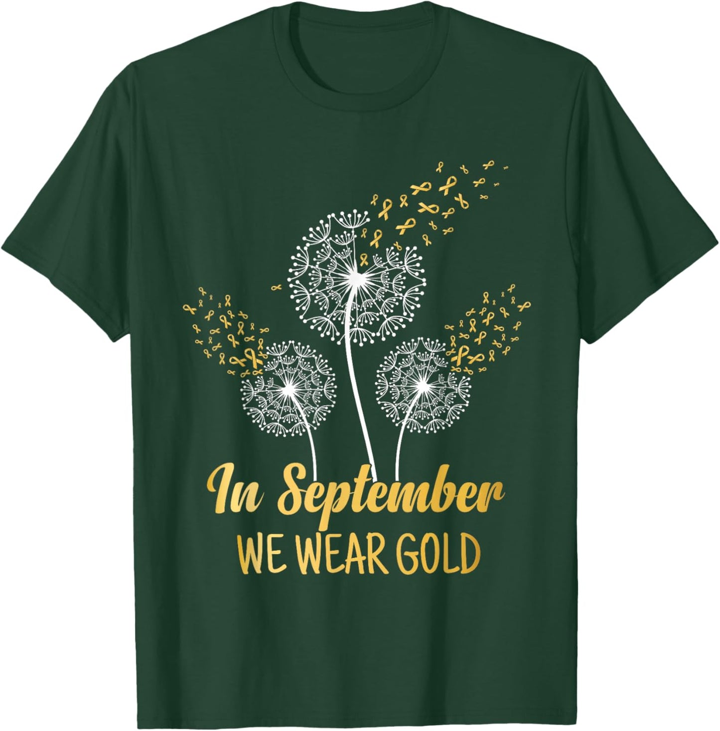 Childhood Cancer In September We Wear Gold T-Shirt - T-Shirt | Forest