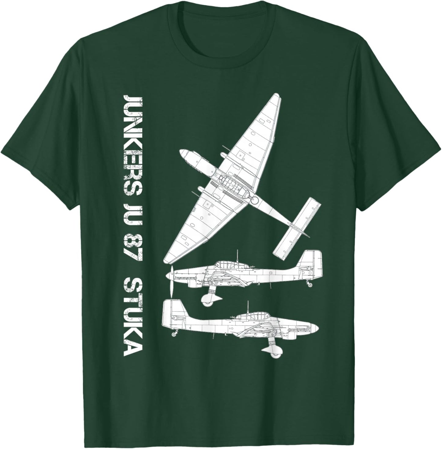 Junkers Ju 87 Stuka German WW2 Bomber Luftwaffe Airplane T-Shirt - T-Shirt | Forest
