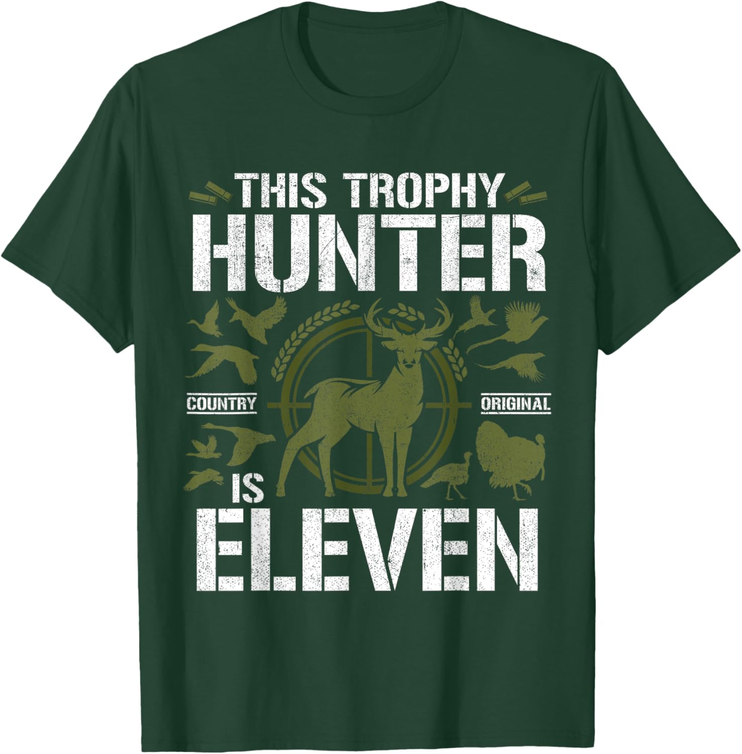 11 Year Old Hunting Birthday Party Deer Hunter 11th Gift T-Shirt - T-Shirt | Forest