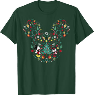 Disney Mickey And Minnie Christmas Mashup Short Sleeve T-Shirt - T-Shirt | Forest