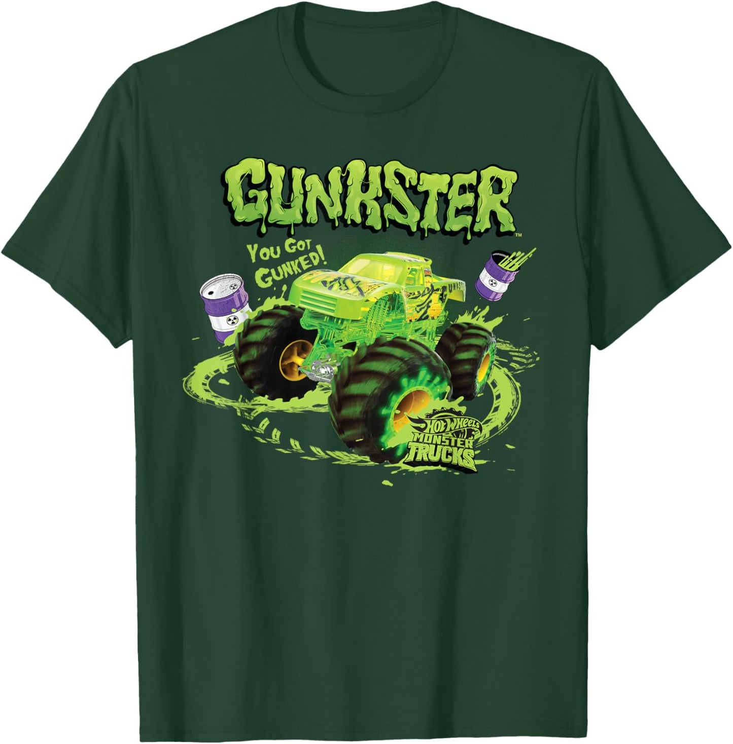 Hot Wheels Monster Trucks - Gunkster T-Shirt - T-Shirt | Forest