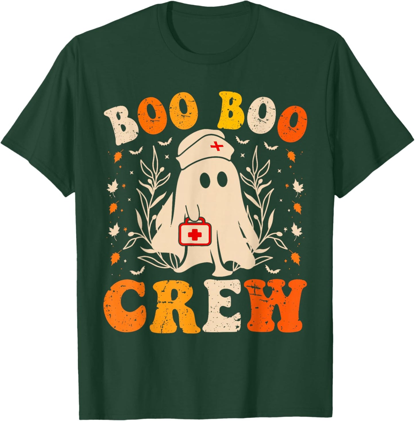 Groovy Boo Boo Crew Nurse Funny Ghost Women Halloween Nurse T-Shirt - T-Shirt | Forest