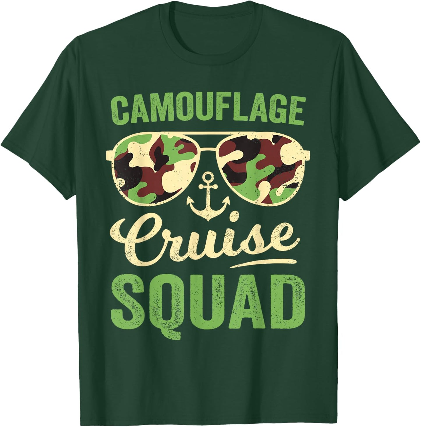 Camouflage Cruise Squad Retro Vintage Family Matching Camo T-Shirt - T-Shirt | Forest