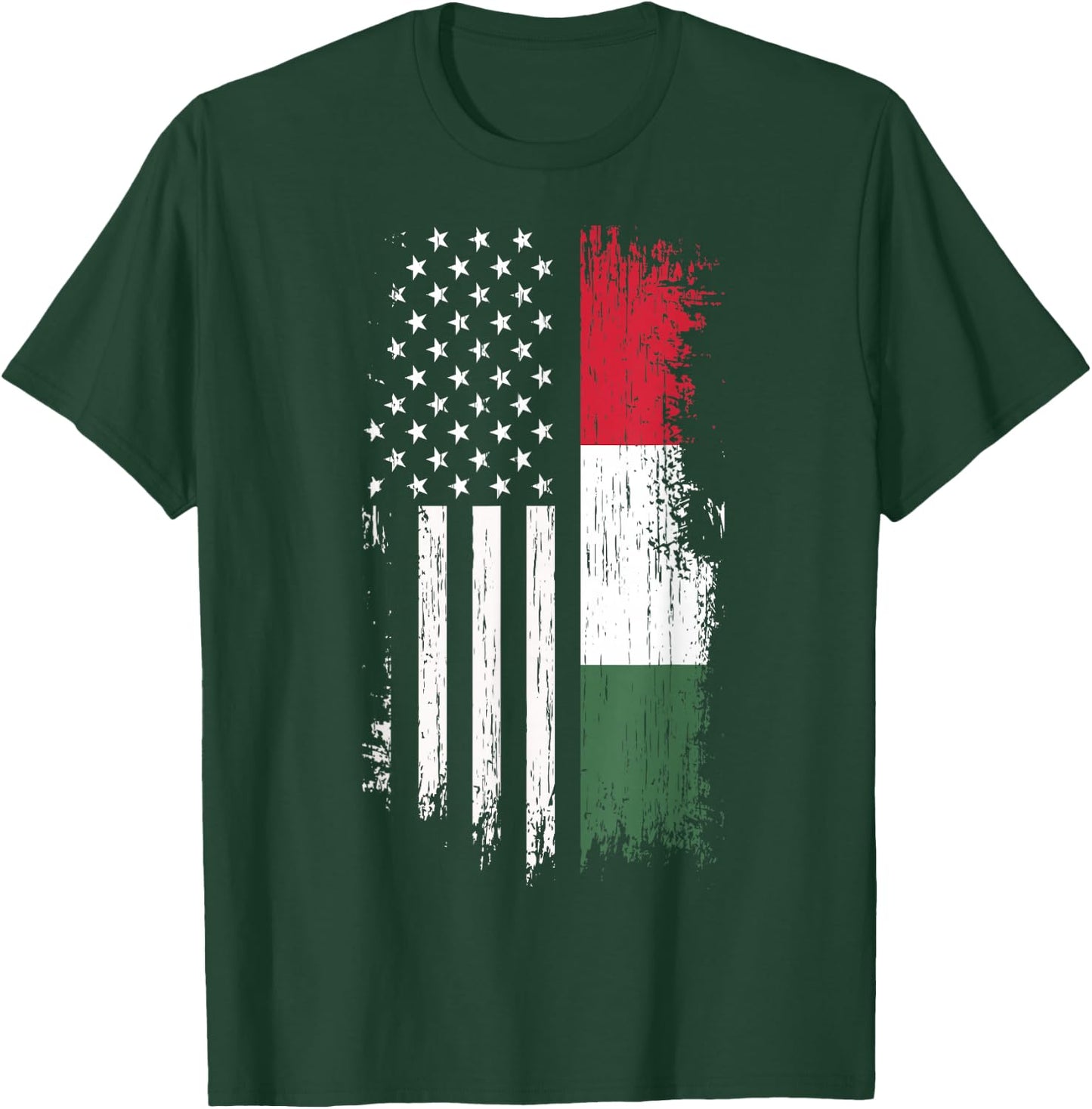 Hungarian American Flag - Pride Hungary USA Shirt T-Shirt - T-Shirt | Forest