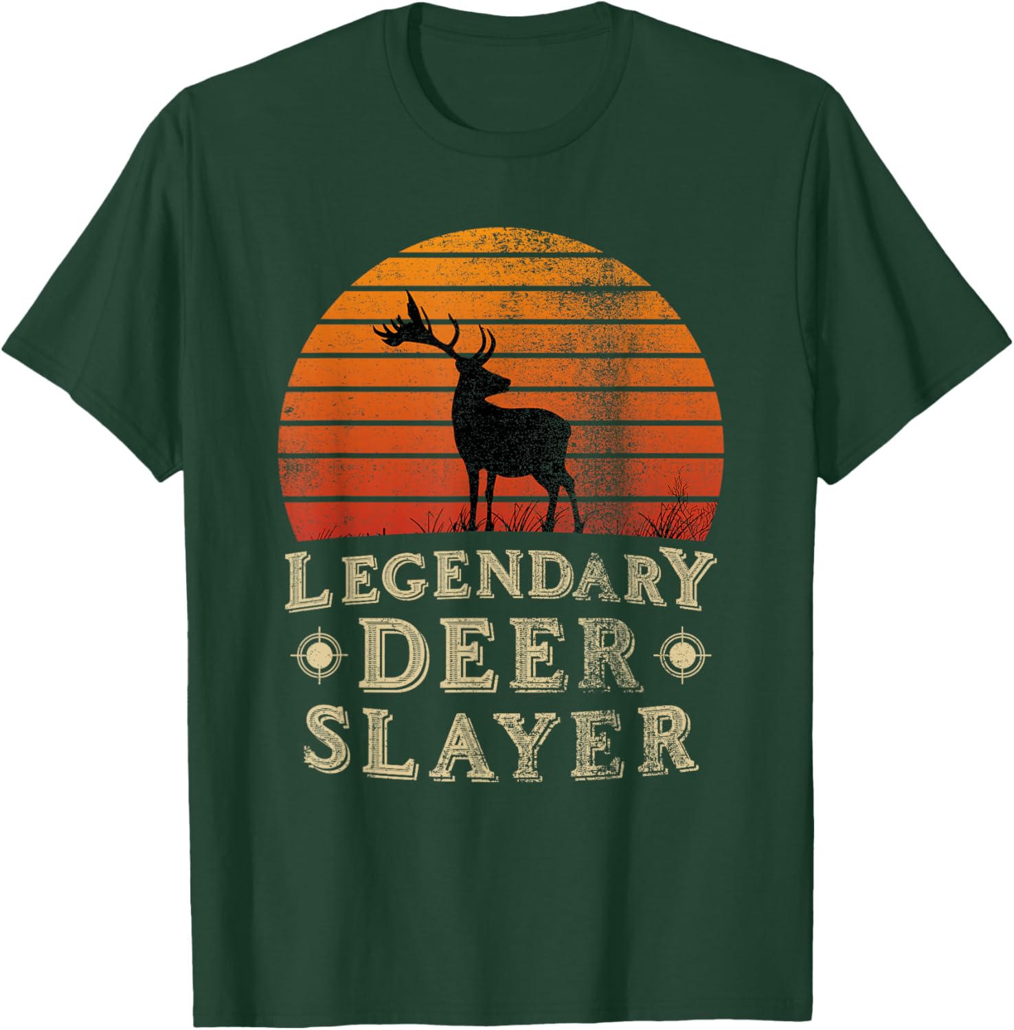 Legendary Deer Slayer Vintage Sunset Deer Hunter T-Shirt - T-Shirt | Forest