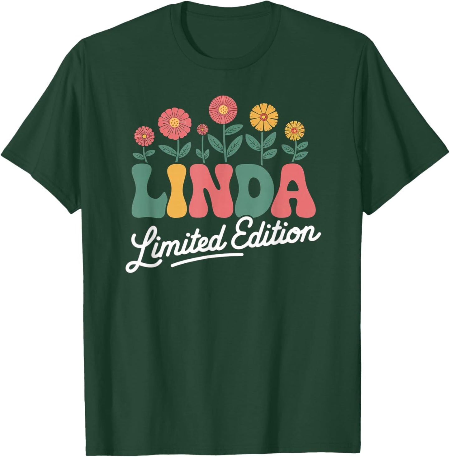 Linda Limited Edition Vintage Custom Name Wife Grandma T-Shirt - T-Shirt | Forest