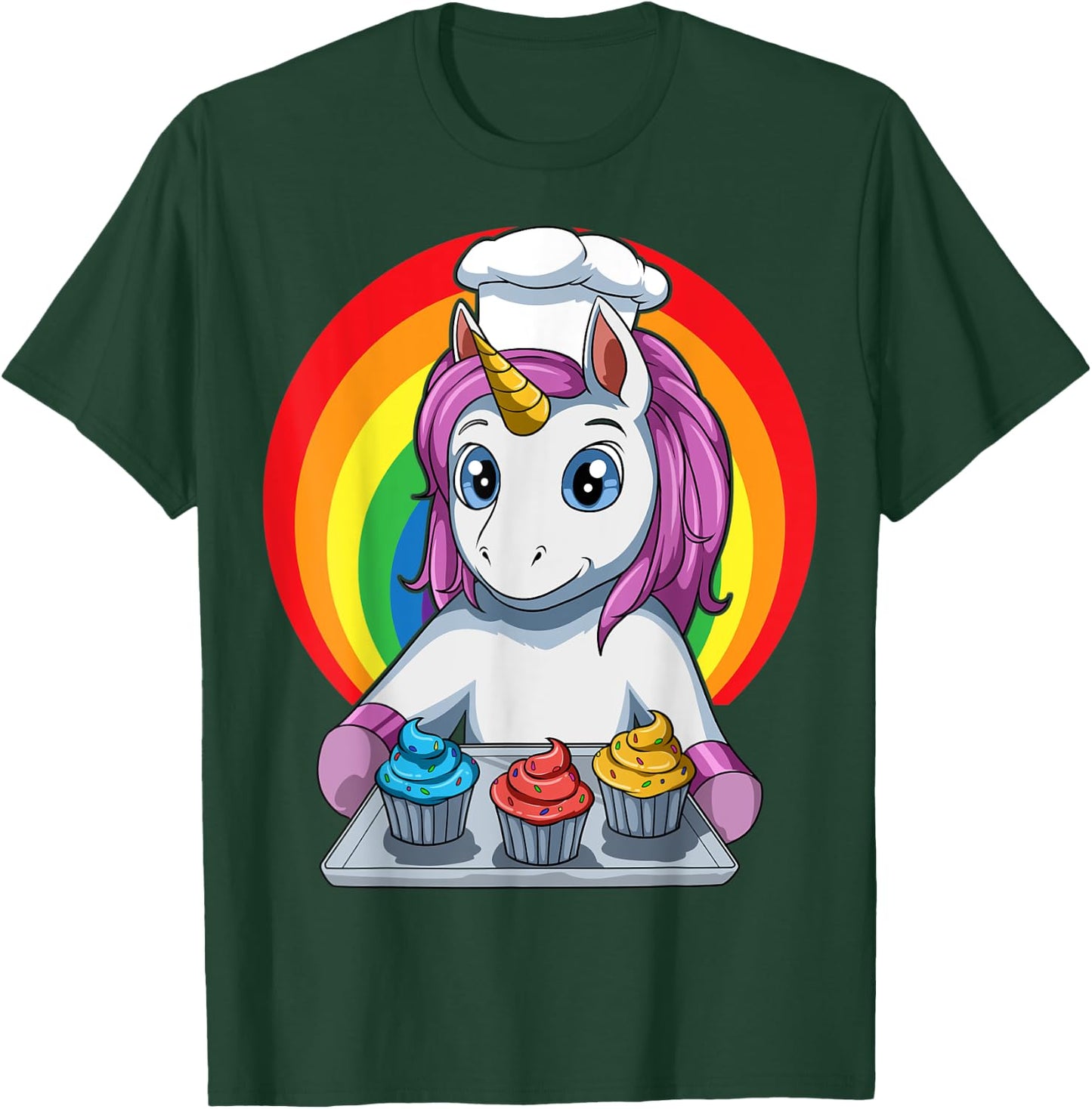 Unicorn Cupcake Unicorn Baking Cupcakes T-Shirt - T-Shirt | Forest
